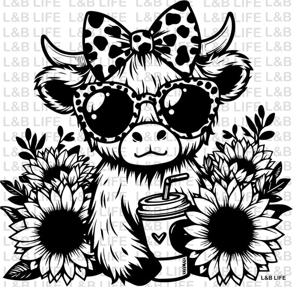 GLASSES COFFEE COW