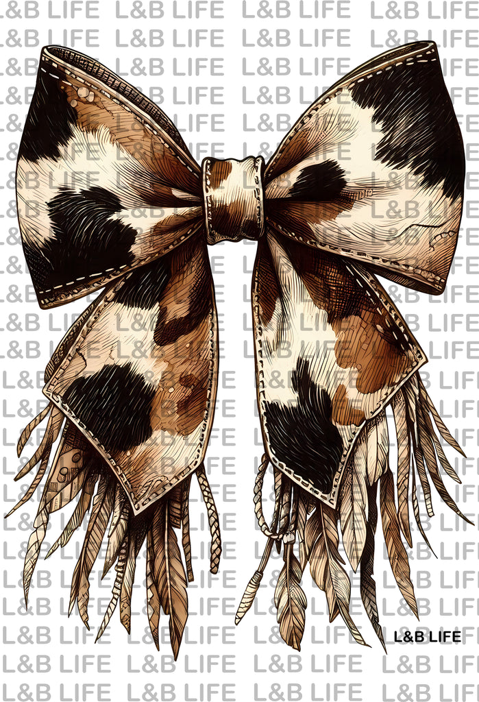 COWHIDE FEATHER BOW