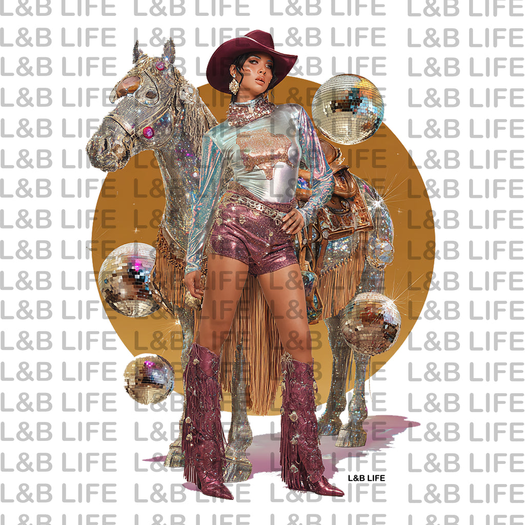 RHINESTONE DISCO COW COWGIRL