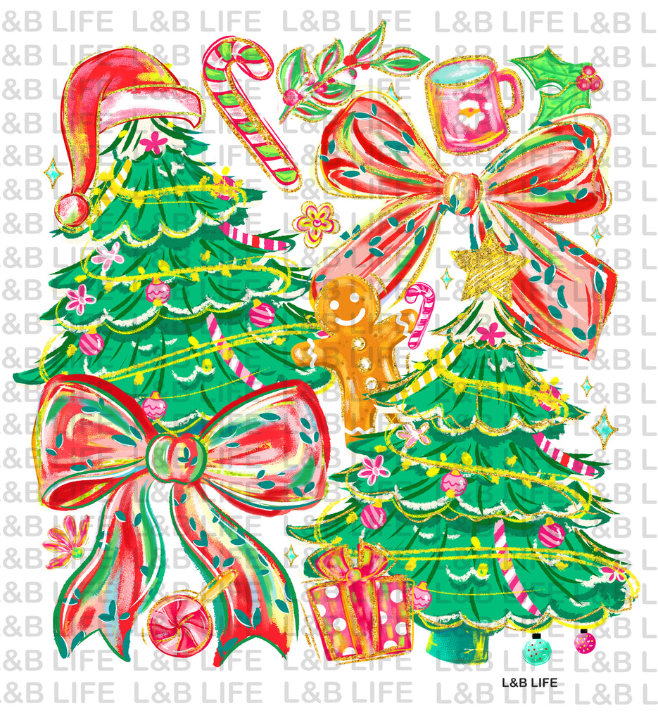 WATER COLOR BOW TREES