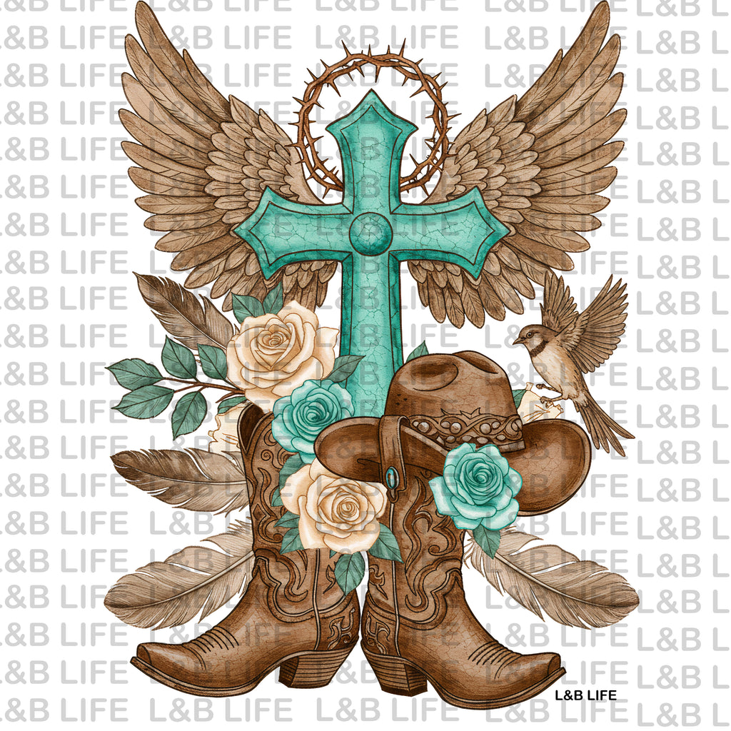 ANGEL WINGS CROSS BOOTS