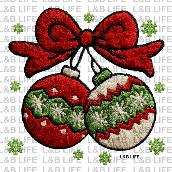 RED BOW ORNAMENTS
