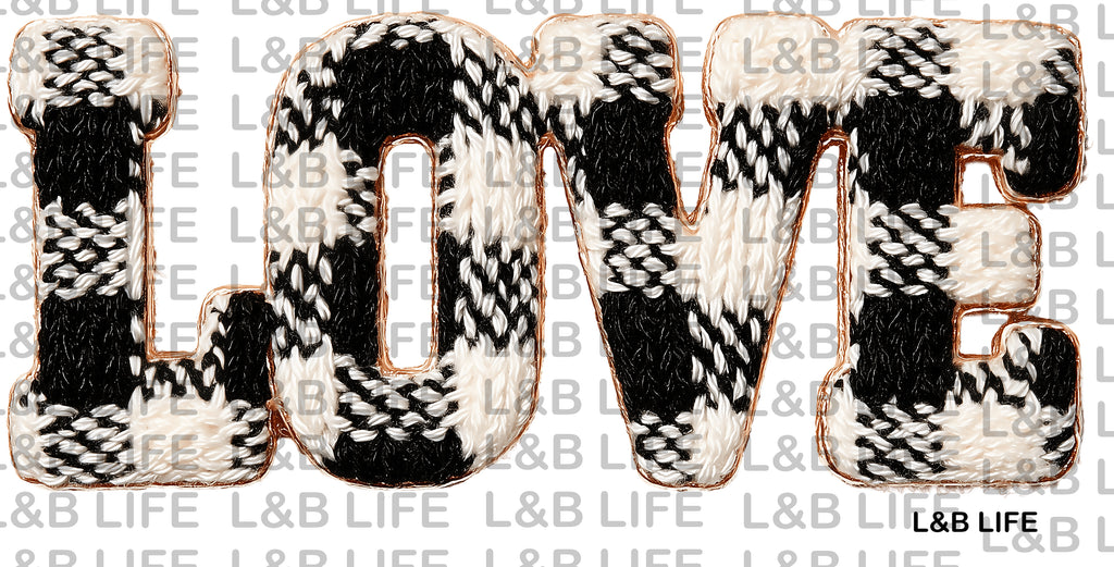 LOVE BLACK AND WHITE PLAID