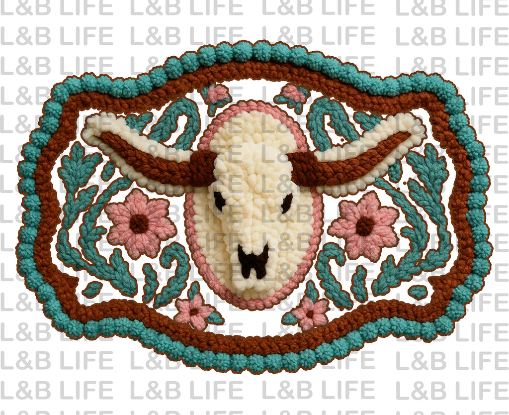 STEER FLORAL BUCKLE
