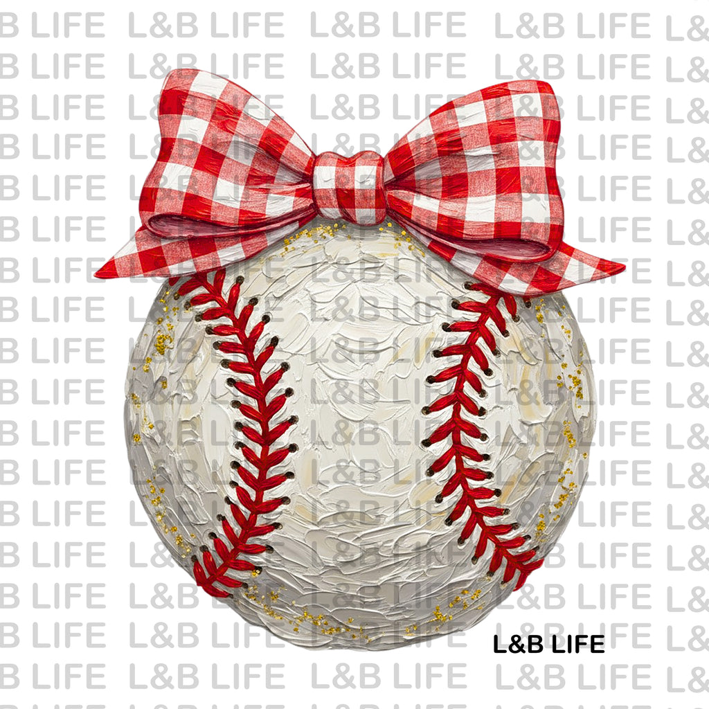 PLAID BOW BASEBALL