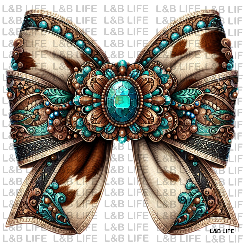 COWHIDE GEM BOW