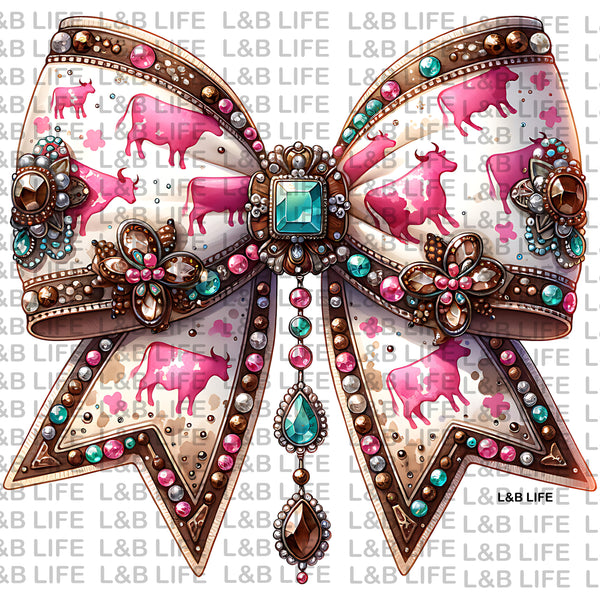 PINK BOW COW