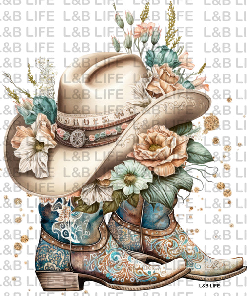 COWGIRL FLORAL BOOTS