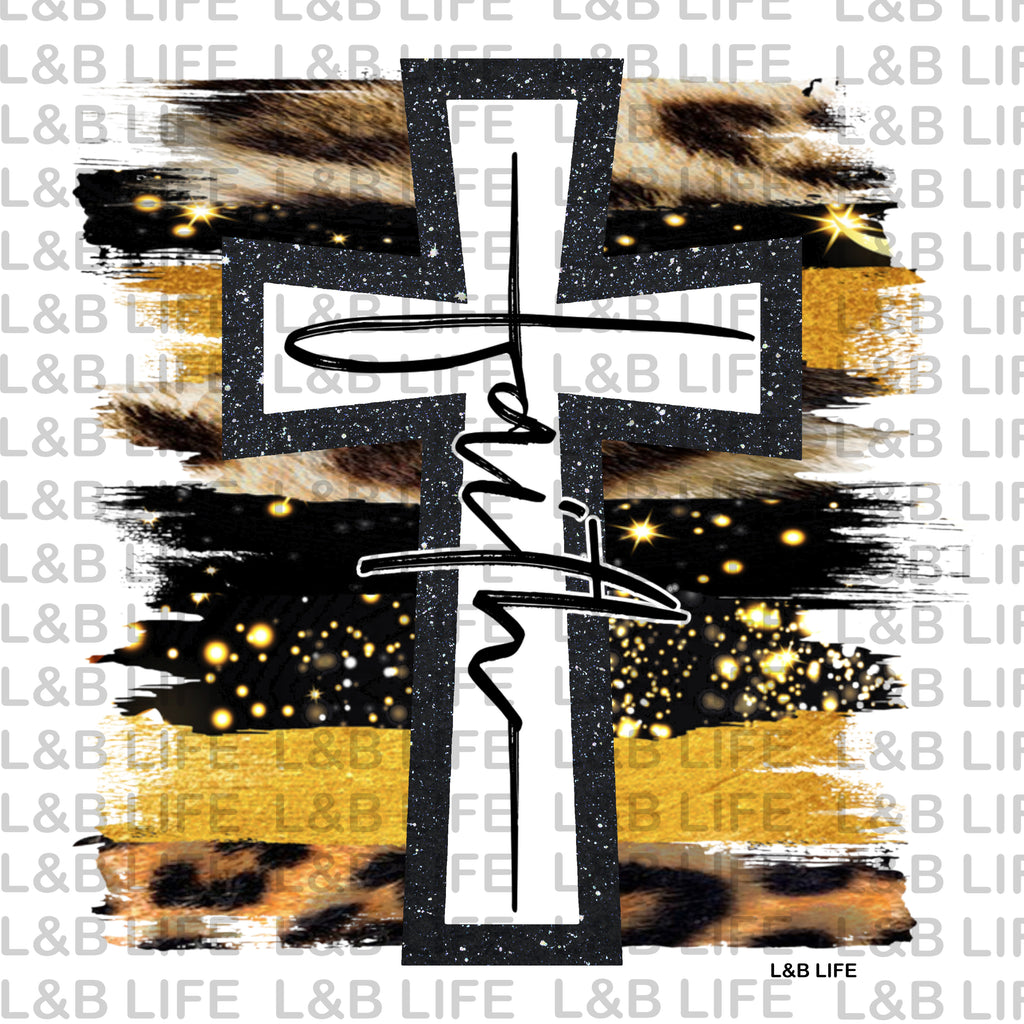 GOLD BACKGROUND FAITH CROSS