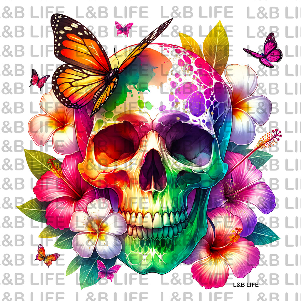 NEON BUTTERFLY SKULL