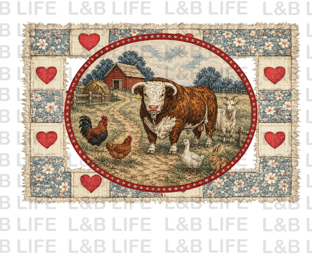 QUILT BLANKET COW