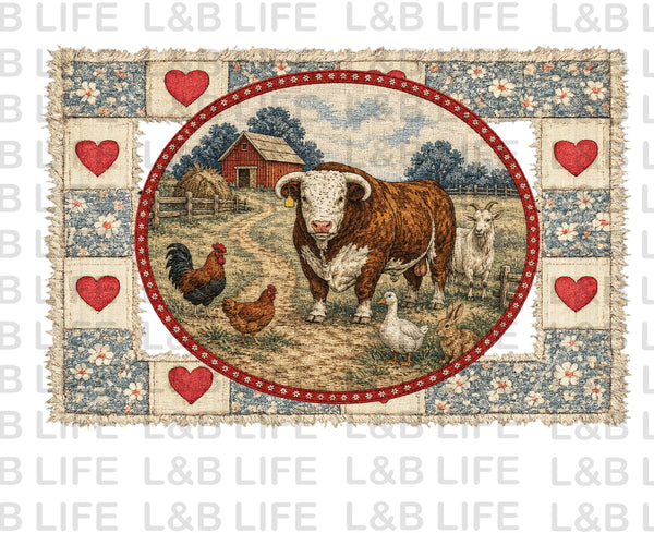 QUILT BLANKET COW