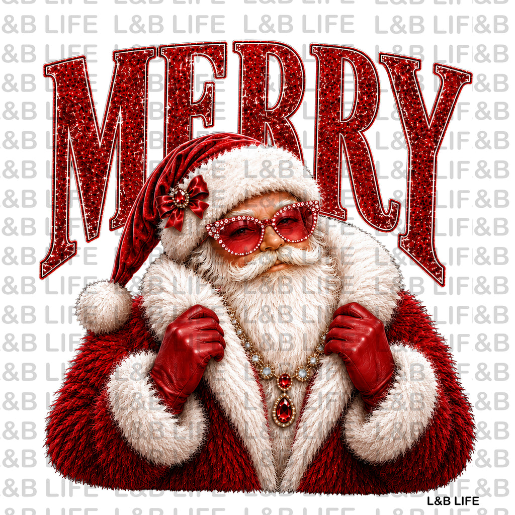 MERRY SANTA WITH FUR COAT