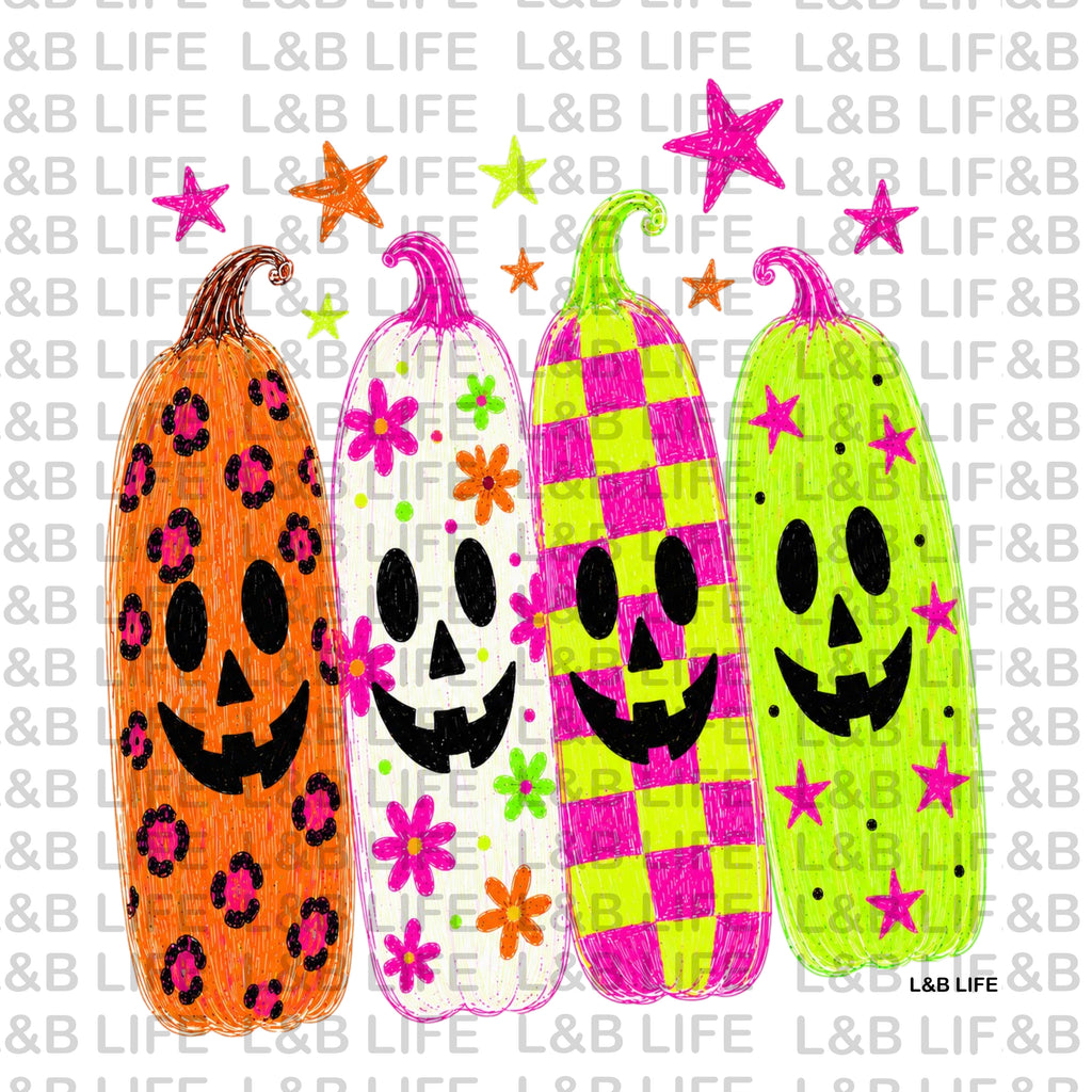 4 HAPPY PUMPKINS