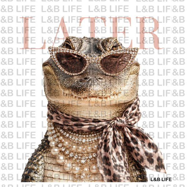 LATER ALIGATOR WITH SCARF