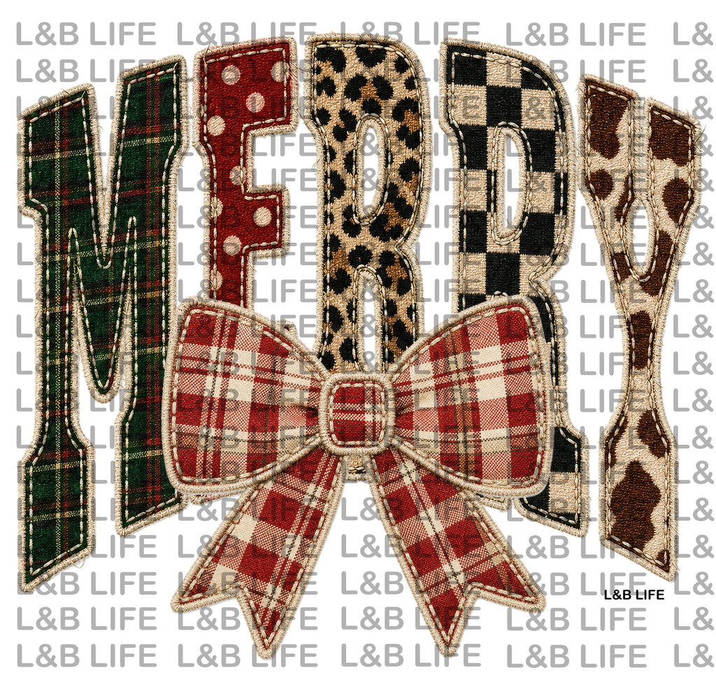 MERRY MIXED PATTERN BOW