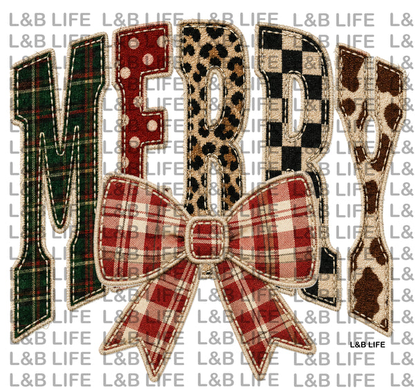MERRY MIXED PATTERN BOW