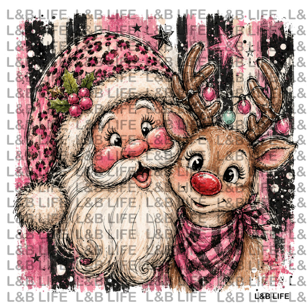 PINK GLAM SANTA & RUDOLPH