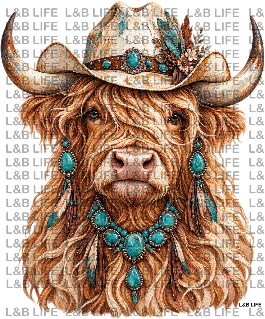 TURQUOISE COWGIRL HIGHLAND