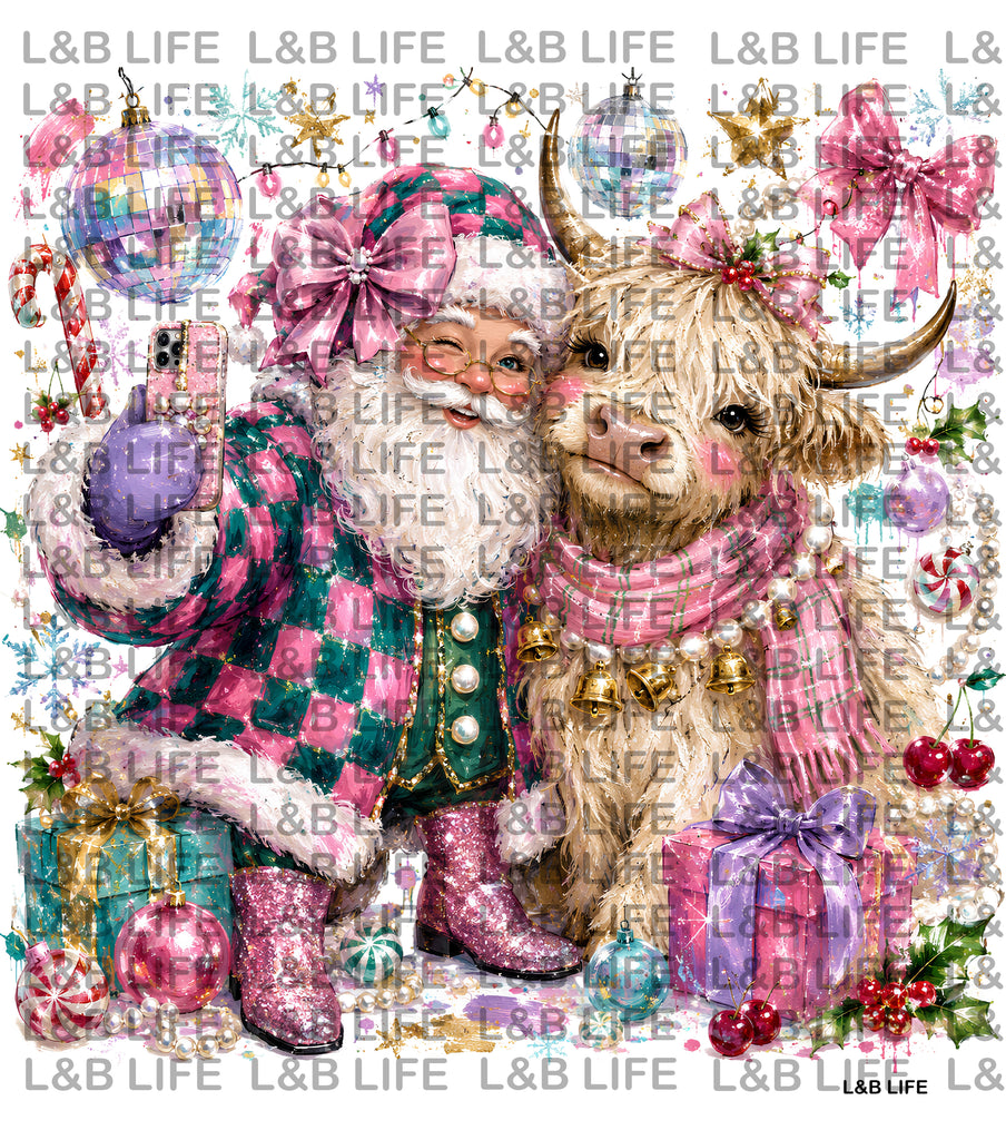 GLAM CHRISTMAS COW & SANTA