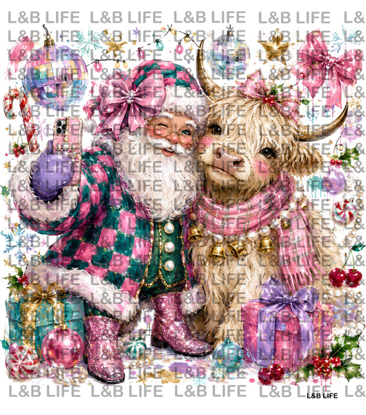 GLAM CHRISTMAS COW & SANTA