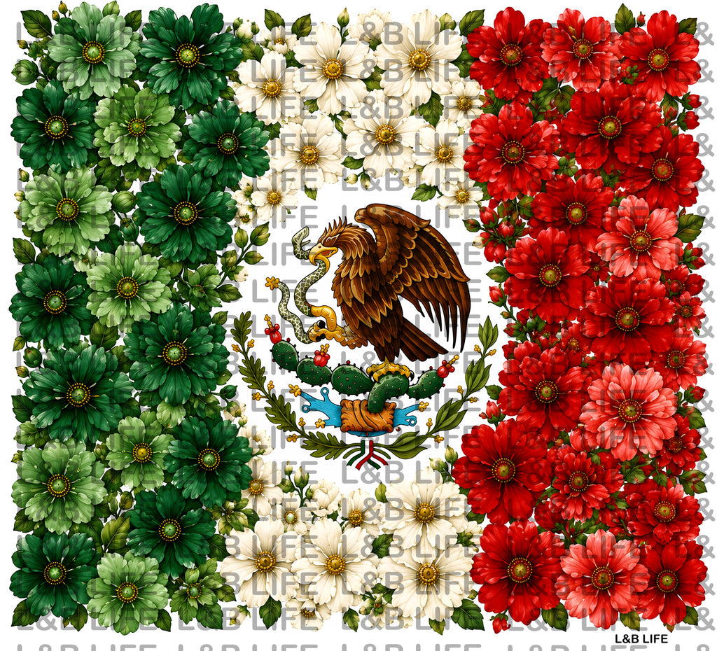 MEXICO FLORAL FLAG