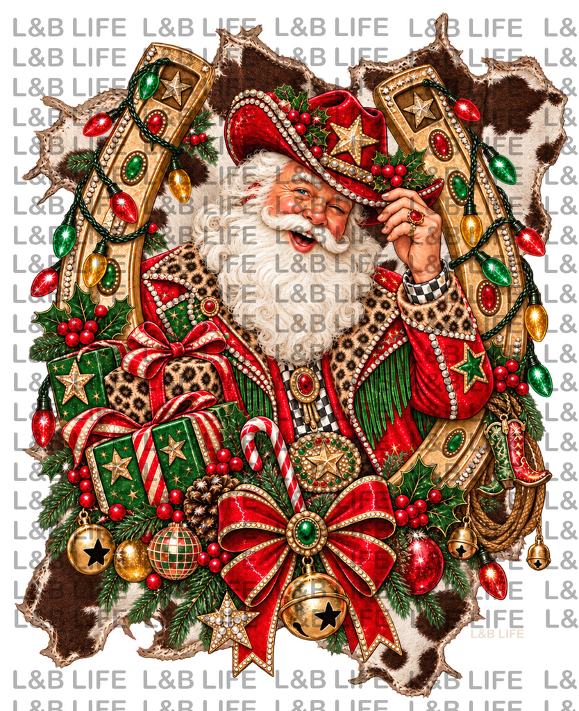 COWBOY SANTA WREATH