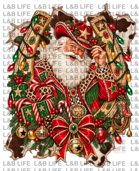 COWBOY SANTA WREATH