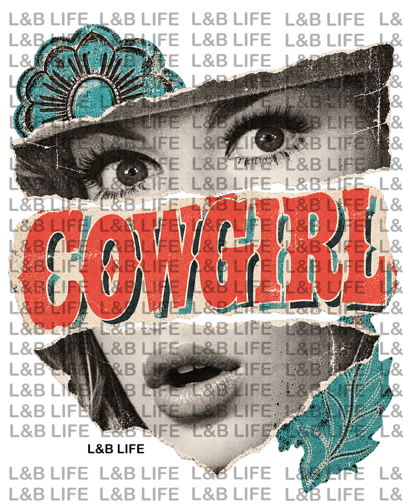 RETRO COWGIRL COLLAGE