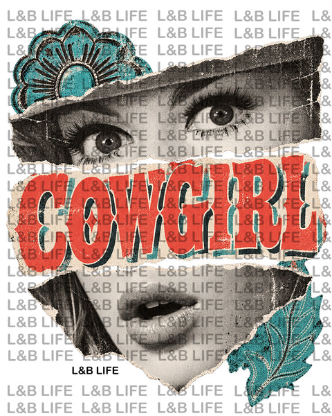 RETRO COWGIRL COLLAGE