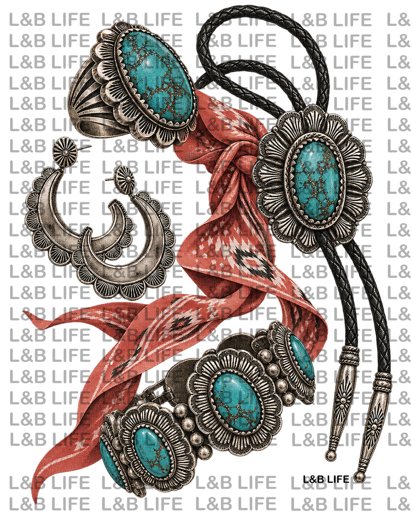 TURQUOISE BANDANA BLING