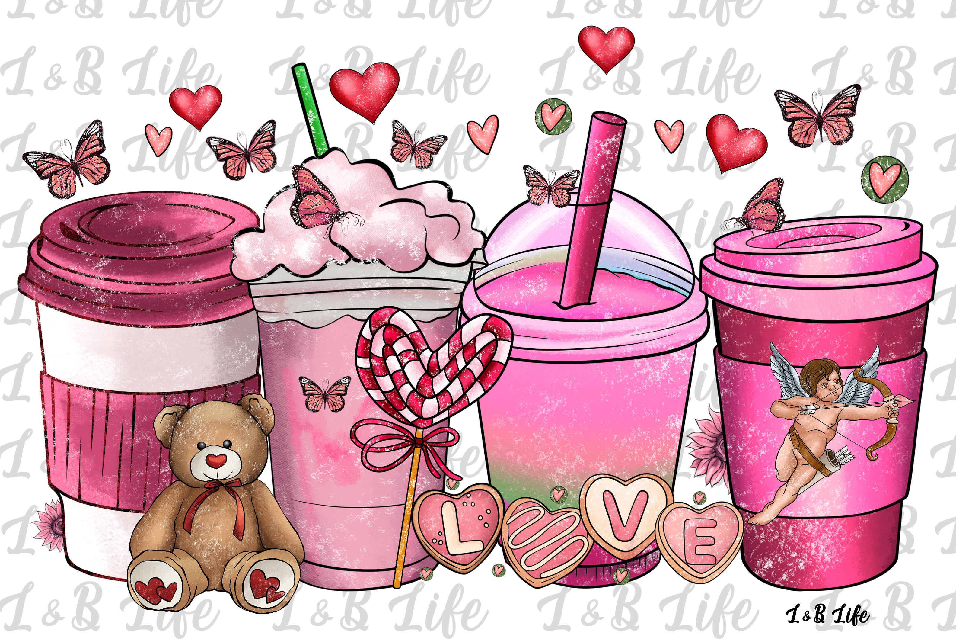 VALENTINES DAY CUPS - Lucky and Blessed Life LLC / L&B Life