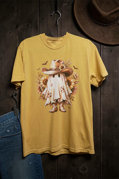 CC DTF SUNFLOWER GHOST TEE - MUSTARD