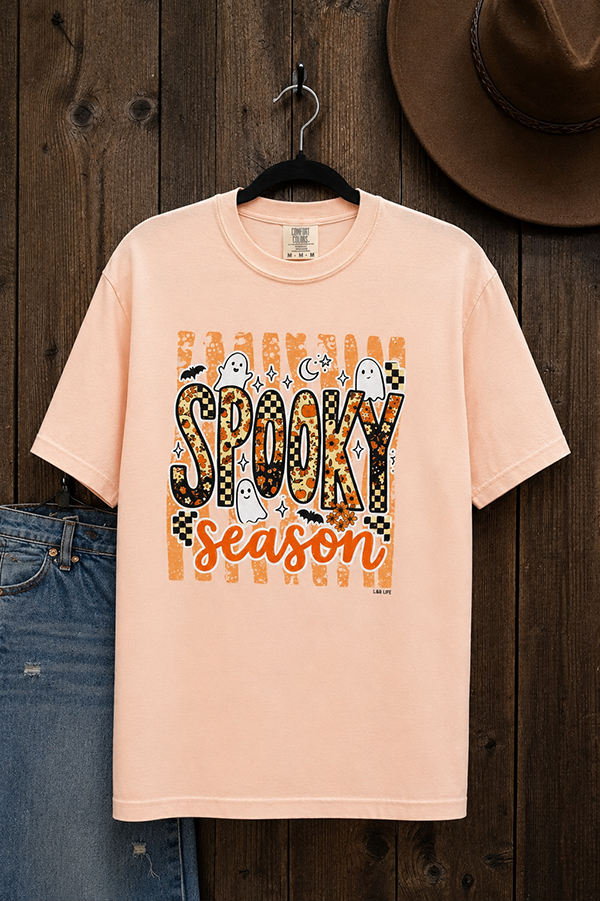 CC DTF SPOOKY TEE - NEON CANTALOPE