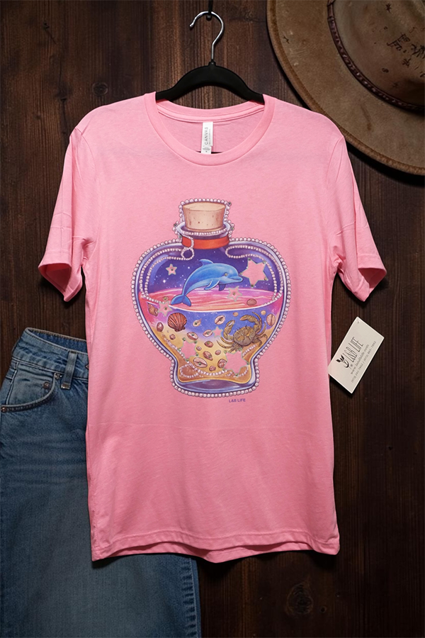 BC DTF GLASS TEE - NEON PINK