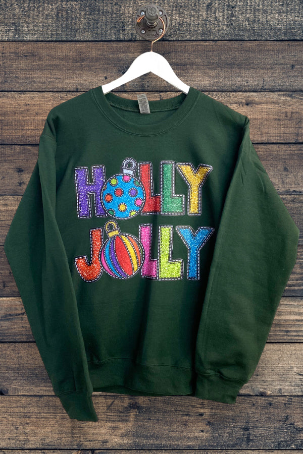 GILDAN SS DTF HOLLY JOLLY - FOREST GREEN