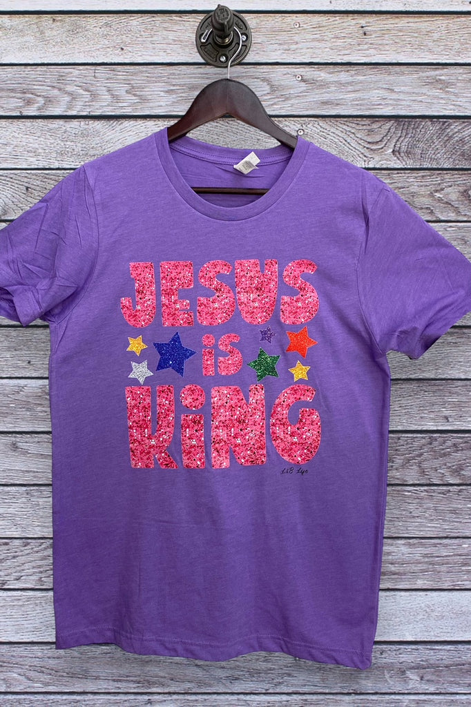 BC DTF JESUS IS KING- HEATHER PURPLE