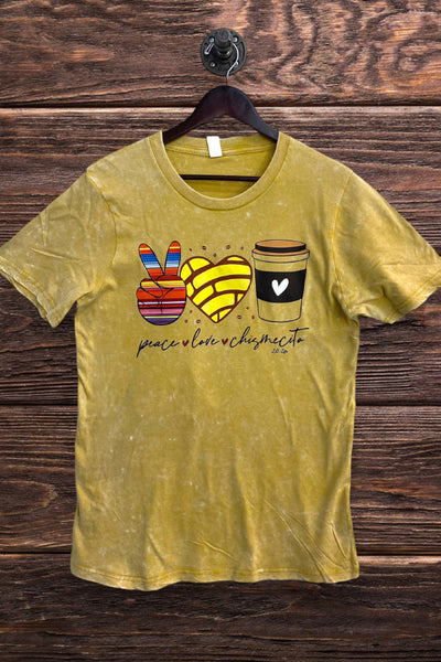 LBL WASH DTF PEACE LOVE CHISMECITO - WASHED MUSTARD