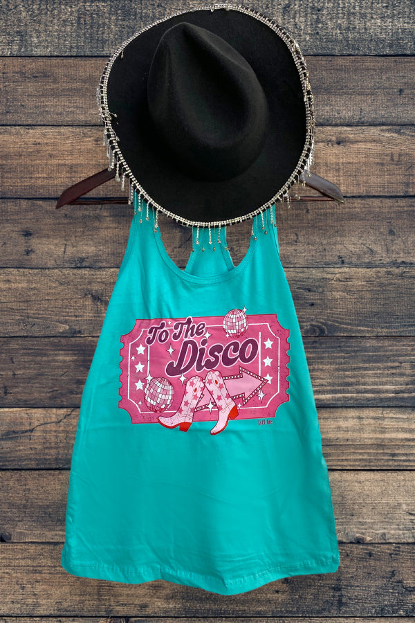 BC TANK DTF TO THE DISCO - TURQUOISE