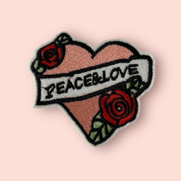 PEACE LOVE HEART HAT PATCH