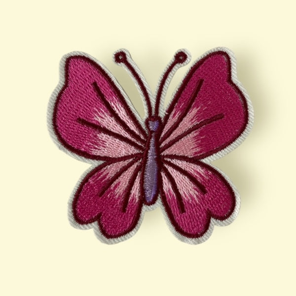 PINK BUTTERFLY HAT PATCH