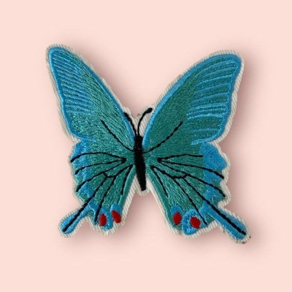 TURQUOISE BUTTERFLY HAT PATCH