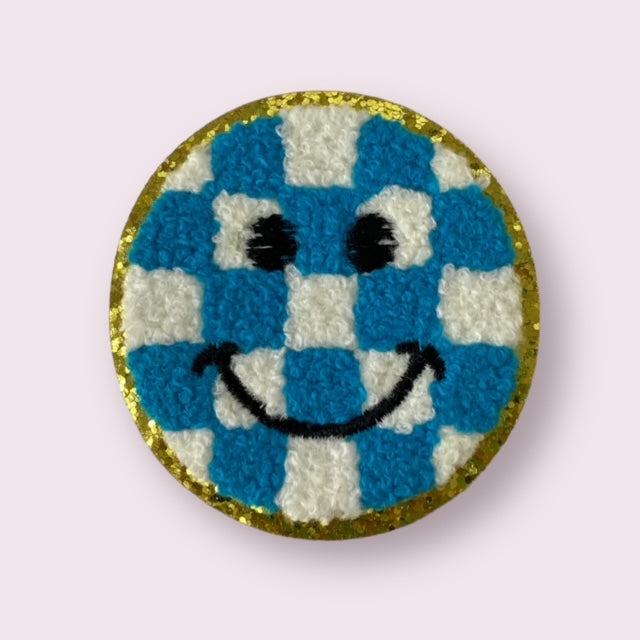 TURQUOISE SMILEY HAT PATCH