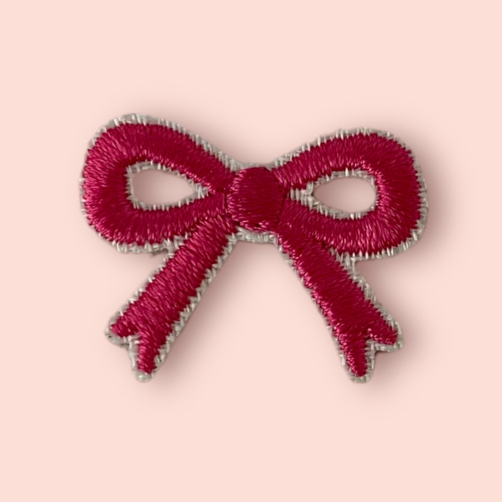 HOT PINK BOW HAT PATCH