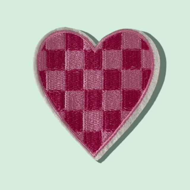 CHECKERS PINK HEART HAT PATCH PRE-ORDER