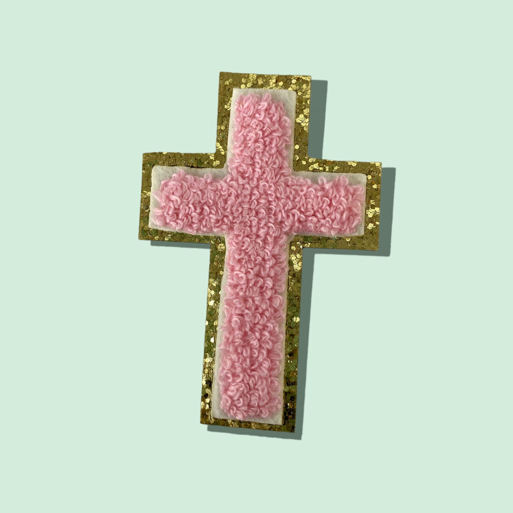 PINK CROSS HAT PATCH