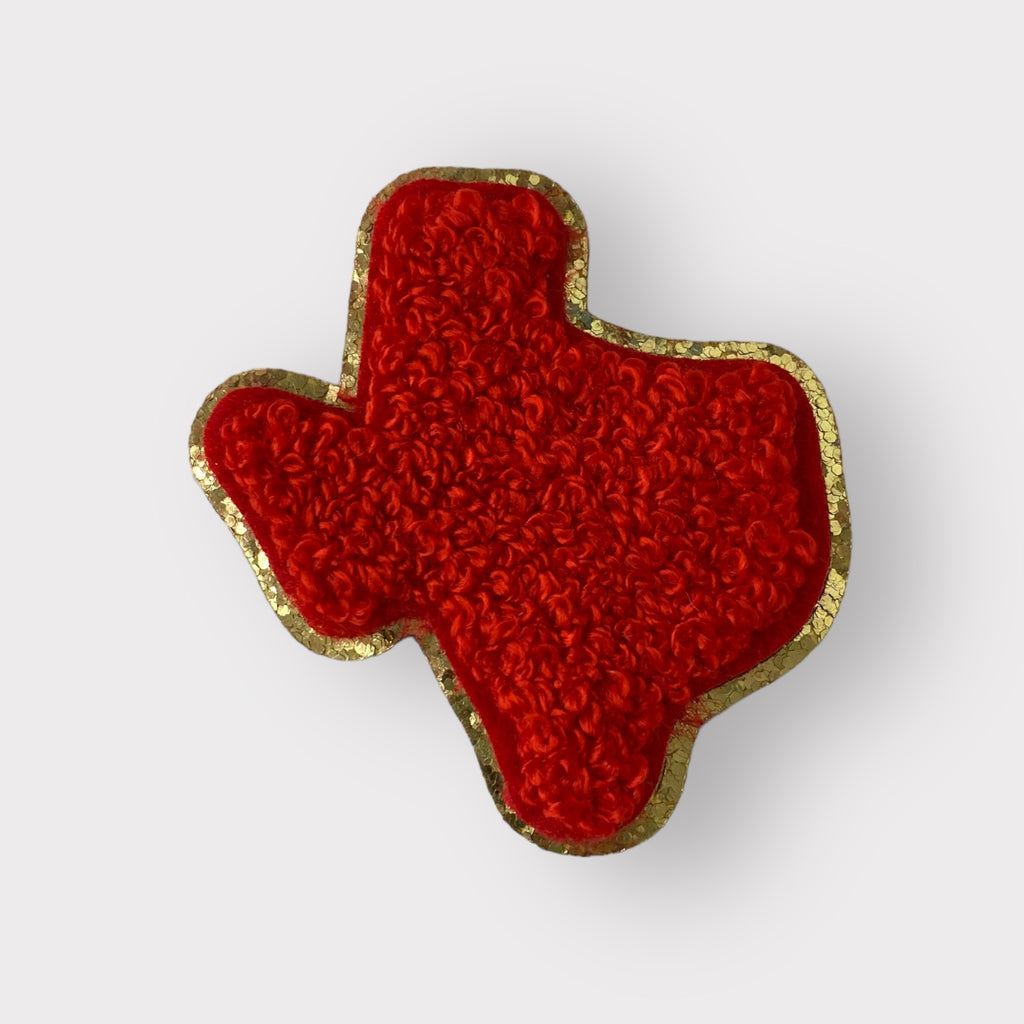 RED TEXAS HAT PATCH