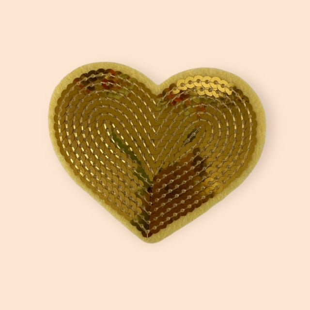 GOLD HEART HAT PATCH