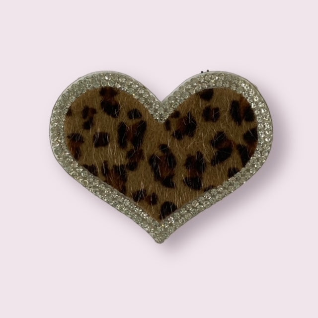 LEO RHINESTONE HEART HAT PATCH