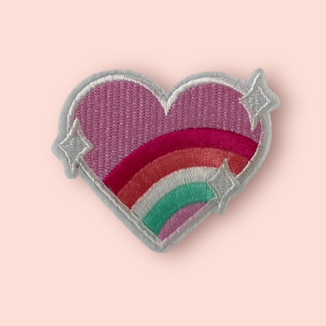 RAINBOW HEART HAT PATCH